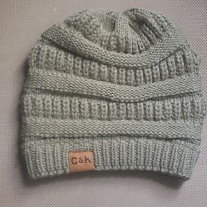 Olive green knit beanie